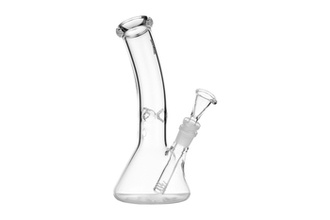 Super Heroes glass bong Ice transp, H.23cm, Ø3.8cm, glass chillum 18 cut