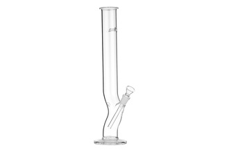 Super Heroes glass bong transp, H.33cm, Ø4.5cm, glass chillum 14 cut