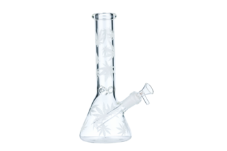 Dreamliner Glasbong Ice konisch transp./Hanf weiß, H.25cm, Ø5cm, Glaschillum 18er Schliff