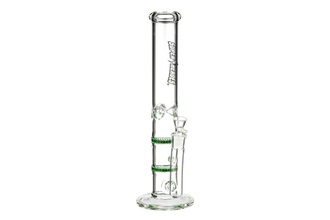 Super Heroes Glasbong Ice transp/grün+blau, H.35cm, Ø4cm, Glaschillum