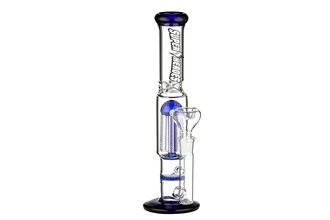 Super Heroes Glasbong Ice+Percolator transp/blau, H.30cm, Ø3cm, Glaschillum