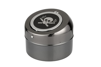 Angelo Aschenbecher, Metall anthrazit Totenkopf, Ø 9cm