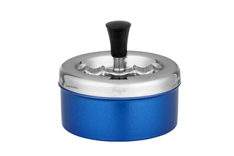 Angelo Schleuderaschenbecher Premium, Metall blau metallic, Ø11cm