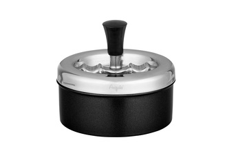 Angelo Schleuderaschenbecher Premium, Metall schwarz metallic, Ø11cm