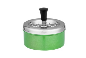 Angelo Schleuderaschenbecher Premium, Metall grün metallic, Ø11cm