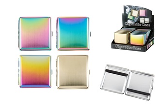 Zigaretten Etui 20er, 85mm Metall Rainbow, Gummi