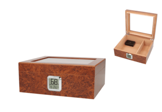 Angelo Humidor w. Window Brown 26x022x11cm