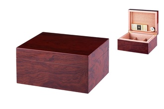 Angelo Humidor Echtholz Furnier Mahagoni 30x23,5x14,5cm