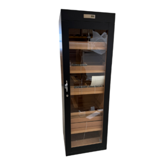 Angelo Humidorschrank schwarz matt, 59.5x60x 180cm, incl. Hygrometer/Aschenbecherschublade