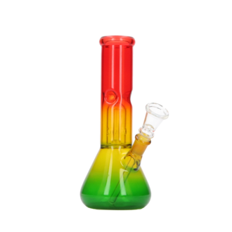 Glasbong Ice+Percolator konisch Rasta, H.21,5cm, Ø3,7cm, Glaschillum 14er Schliff