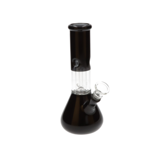 Glasbong Ice+Percolator konisch schwarz, H.22cm, Ø3,7cm, Glaschillum 14er Schliff