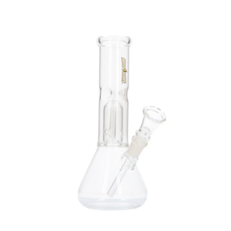 Super Heroes Glasbong Ice+Percolator konisch transparent, H.21cm, Ø3,7cm, Glaschillum 14er Schliff