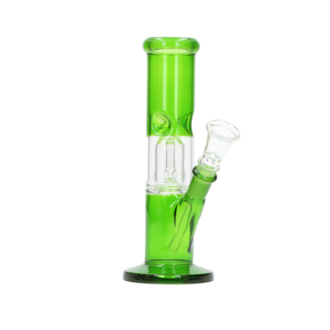 Glasbong Ice+Percolator Zylinder transparent grün, H.20,5cm, Ø3,5cm, Glaschillum 14er Schliff