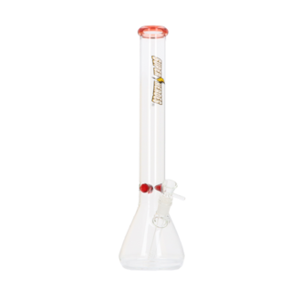 Super Heroes Glasbong konisch transp/rot, H.45,2cm, Ø4,5cm, Glaschillum 18er Schliff