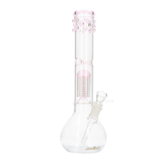 Glasbong Ice+Percolator Kugel transp/rosé, H.35,5cm, Ø4,5cm, Glaschillum 18er Schliff