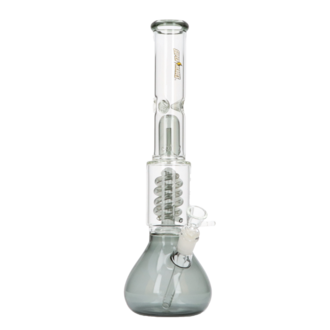 Super Heroes Glasbong Ice+Percolator Kugel transp/schwarz, H.39,5cm, Ø4,2cm Glaschillum 18er Schliff