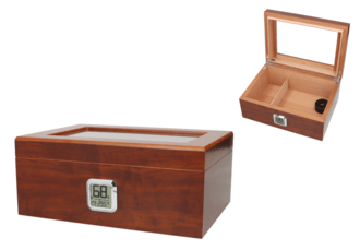 Angelo Humidor with Window Brown 31x22x13cm