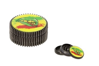 Super Heroes metal grinder 3pcs. lips Jamaica various motifs, Ø 5,5cm, h. 2,4cm 