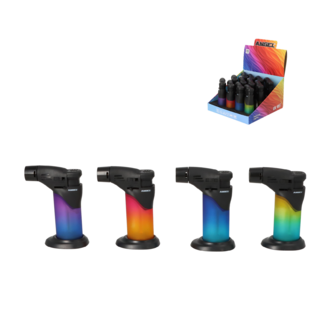 Torch Jet lighter, 4 colors, H.10cm with stand