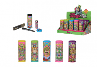 Monkey King Metallbox rund inkl. Clipper FZ, Cone Tube, Filter Tips, Paper