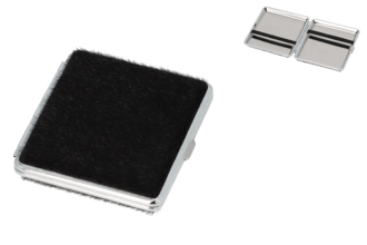 Angelo Zigaretten Etui 20er, 85mm, Metall/Kunstfell schwarz, Gummi