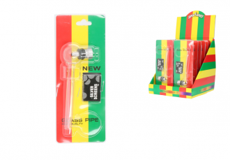 Super Heros glass pipe 12cm, transparent + screens