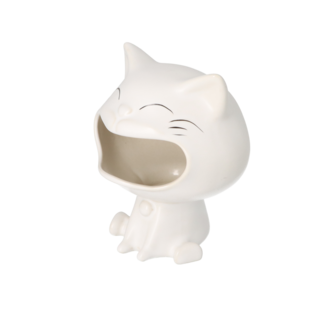 Aschenbecher, Keramik Katze weiß, 10x8,5x12cm