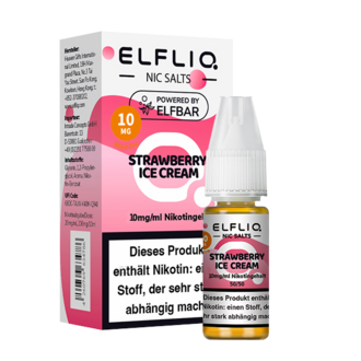 ELFBAR Elfliq SALT Liquid 10mg Strawberry Ice Cream 10ml