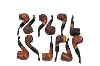 Angelo Pfeife Mix braun glatt u. rustikal 9 mm