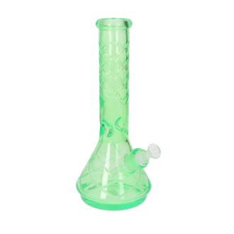 Super Heroes Glasbong Ice konisch transp/grün, H.32cm, Ø4cm, Glaschillum 18er Schliff