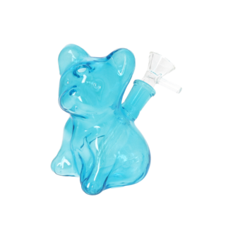 Dreamliner Glasbong, Hund blau, H.11cm, Glaschillum