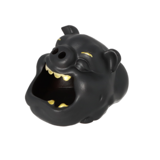 Aschenbecher, Keramik Schwein schwarz, 16,5x12x10,5cm