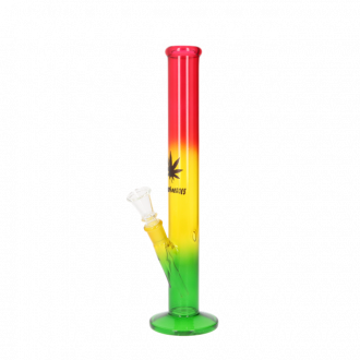 Super Heroes glass bong cylinder Jamaica, H.35cm, Ø3,7cm, glass chillum 18 cut