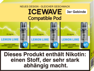 3x ICEWAVE Pod Lemon Lime 20mg/ml ca. 700 Züge/Pod