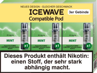 3x ICEWAVE Pod Mint 20mg/ml ca. 700 Züge/Pod