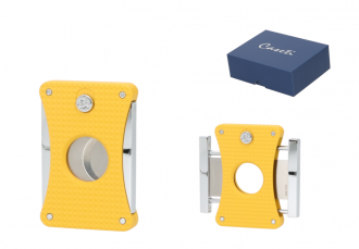 Caseti Cigar Cutter Chrome/Yellow patters, 2 Blades