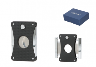 Caseti Cigar Cutter Chrome/Black patters, 2 Blades
