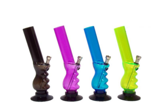 Dreamliner acrylic bong transparent 4 colors, H.25cm, Ø3,7cm, metal chillum