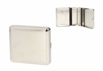 Angelo cigarette case 18pcs, 85mm metal chrome rhombus, rubber