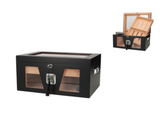 Angelo Humidor with Window Black 38x26,5x18cm