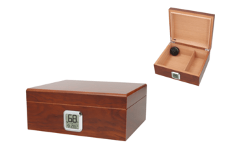 Angelo Humidor rotbraun 26x22x11cm