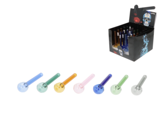 Super Heroes glass pipe oil burner, 7 colours, 12cm
