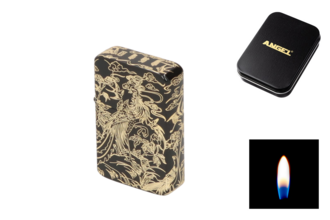 Angel oil lighter black with engraving