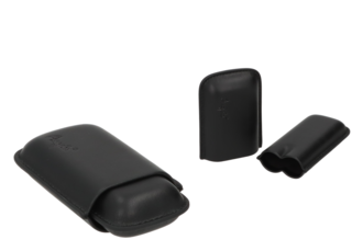 Angelo Cigar Case 2er black leather, 12cm, ring 53