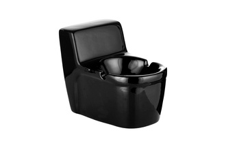 Aschenbecher, Keramik schwarz WC, 14x8,5x11cm